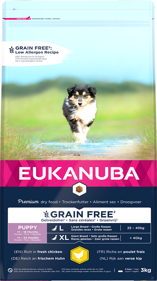Machu Picchu Trolley amplitude Eukanuba Grain Free Puppy Large Breed | PetMarkt.nl
